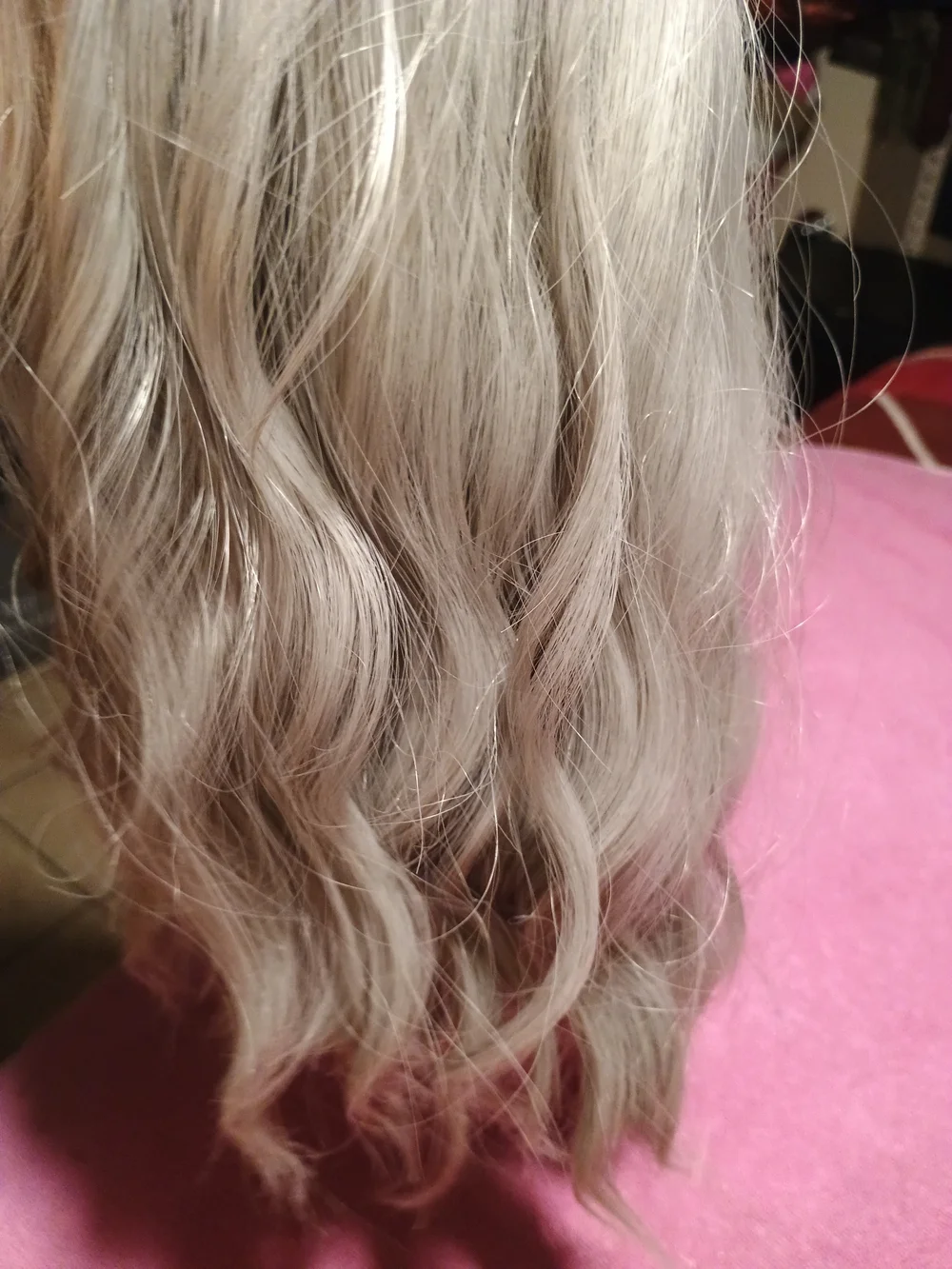 Silvery Gray Wavy Synthetic Hairpiece for Women
